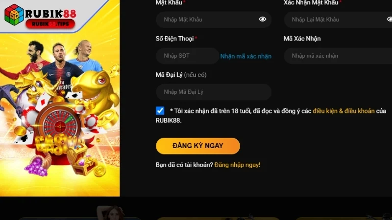 Lưu ý khi đăng ký tài khoản cho tân binh tại Rubik88