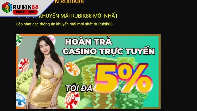 Hoàn trả cược thua Casino trực tuyến lên tới 5%